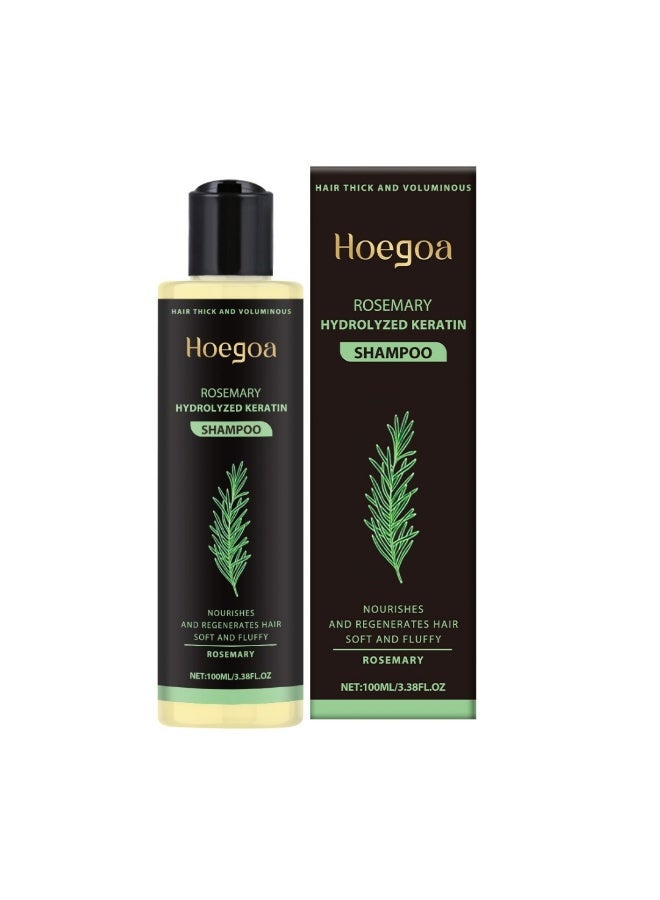 HOEGOA Rosemary Hydrolyzed Keratin Shampoo 100ml, Nourishing Hydrating Hair Growth Rosemary Shampoo - Image 1
